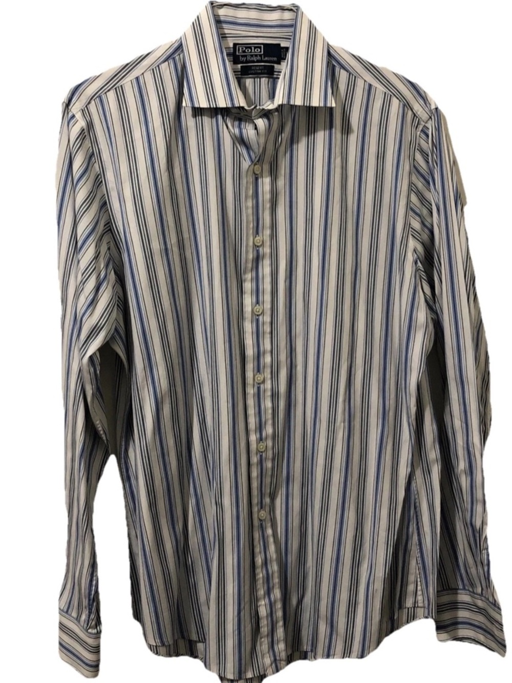 Polo Ralph Lauren 100% Cotton Dress Shirt Men's Size L Regent Custom Fit